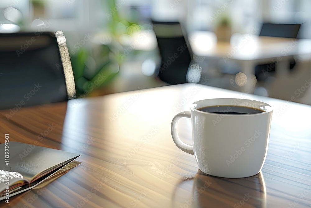 Flawless Picture of Office Desk Table with Coffee Cup Flawless Picture of Office Desk Table with Coffee Cup
