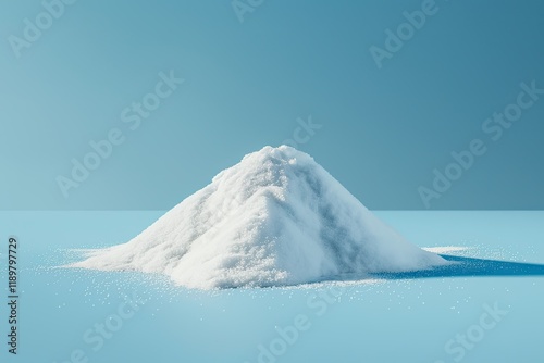 Clear Pixel Picture of Baking Soda on Blue Background photo