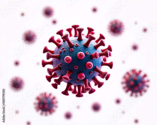 Microscopic Visualization of a Generic Virus Particle. AI Generated