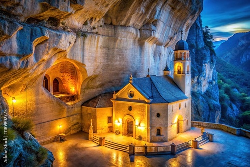 Santa Maria Infra Saxa Cavern Church, Frassassi Gorge, Marche Italy: Breathtaking Interior Photography photo