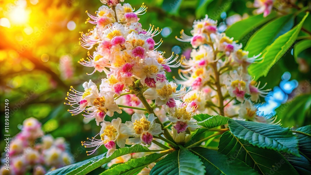 Stunning Horse Chestnut Bloom: Springtime Majesty, Nature's Splendor, Close-Up Photography Stunning Horse Chestnut Bloom: Springtime Majesty, Nature's Splendor, Close-Up Photography