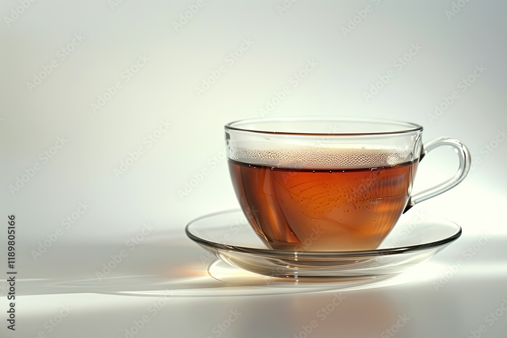 High Quality Image of Glass Cup of Hot Aromatic Tea on White Background High Quality Image of Glass Cup of Hot Aromatic Tea on White Background