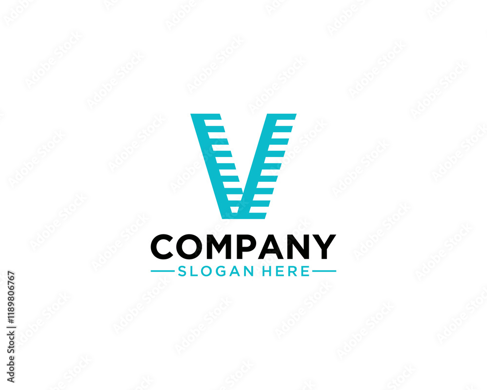 Fototapeta premium Accounting letter V logo