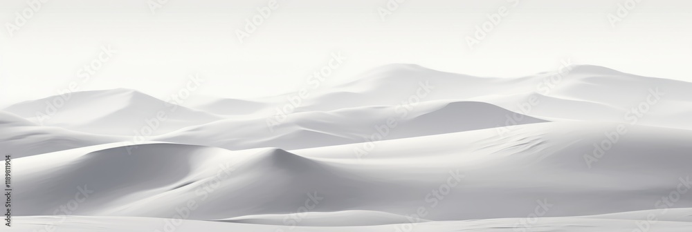 Fototapeta premium A Serene and Captivating View of Snow-Covered Mountain Peaks Stretching Across the Horizon, Reflecting a Subtle Grayscale Palette Under Soft Natural Light