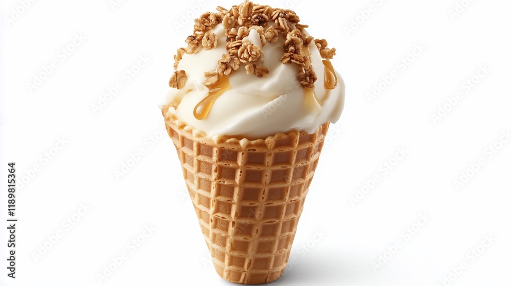 Honey Granola Yogurt Ice Cream Cone Honey Granola Yogurt Ice Cream Cone