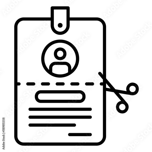 Employee layoff icon for companies during crisis and bankruptcy