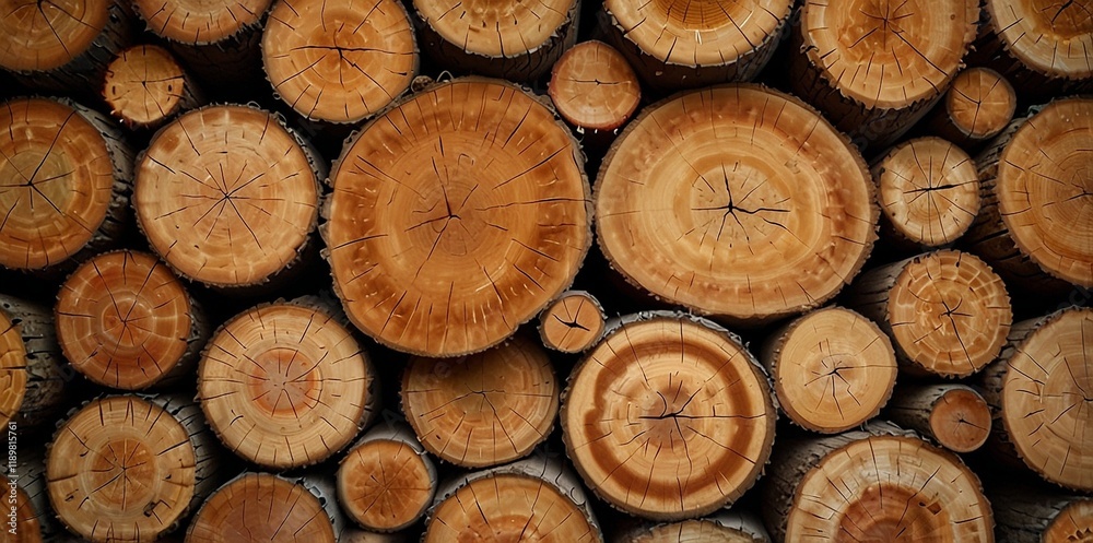 Natural pile of wood logs background arranged in a symmetrical stack. Highlighting organic patterns. Perfect for industrial and decorative use Natural pile of wood logs background arranged in a symmetrical stack. Highlighting organic patterns. Perfect for industrial and decorative use