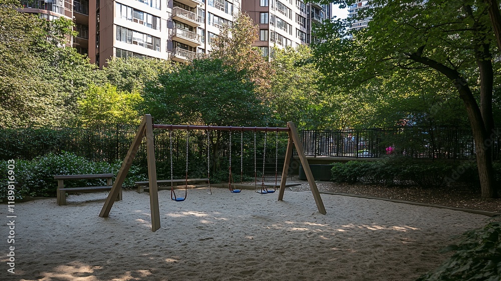 Serene Sandbox Playground in Urban Oasis Serene Sandbox Playground in Urban Oasis