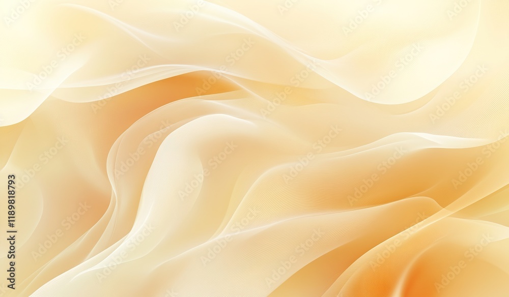 Fototapeta premium Abstract Beige and Gold Waves Flow Seamlessly, Creating Elegant Background Design for Presentations or Visuals