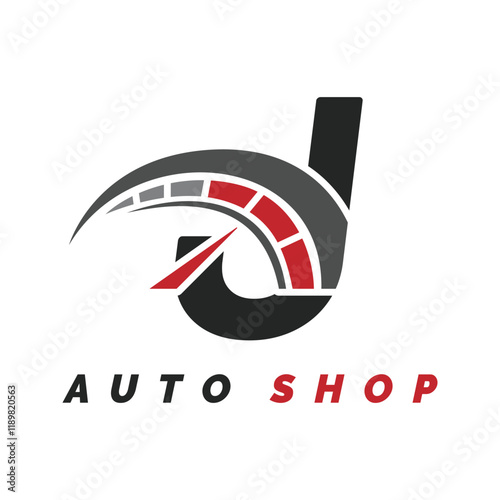 Free Download letter J logo auto mechanic with speedometer style. Alphabet J automotive speedometer design icon - GFXLoad