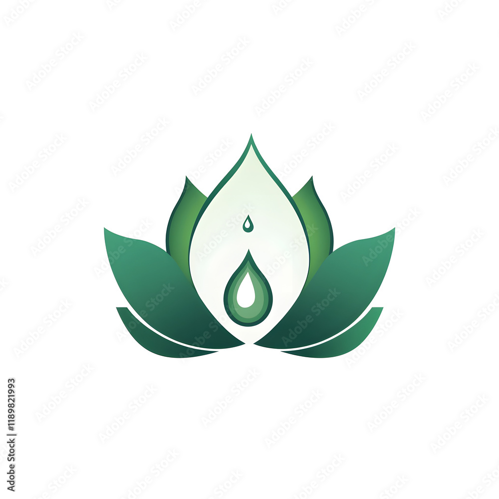 Flat Vector Design of Rounded Lotus Leaf with Smooth Edges Flat Vector Design of Rounded Lotus Leaf with Smooth Edges
