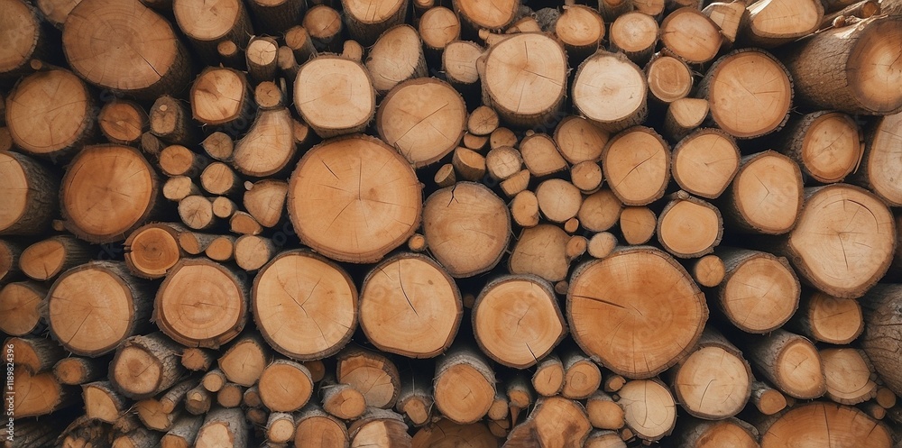 Natural pile of wood logs background arranged in a symmetrical stack. Highlighting organic patterns. Perfect for industrial and decorative use Natural pile of wood logs background arranged in a symmetrical stack. Highlighting organic patterns. Perfect for industrial and decorative use