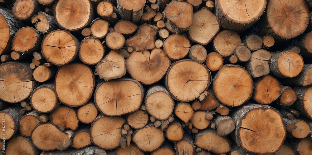 Natural pile of wood logs background arranged in a symmetrical stack. Highlighting organic patterns. Perfect for industrial and decorative use Natural pile of wood logs background arranged in a symmetrical stack. Highlighting organic patterns. Perfect for industrial and decorative use