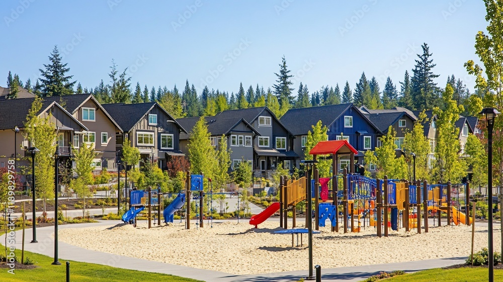 Modern Suburban Playground and Homes Modern Suburban Playground and Homes