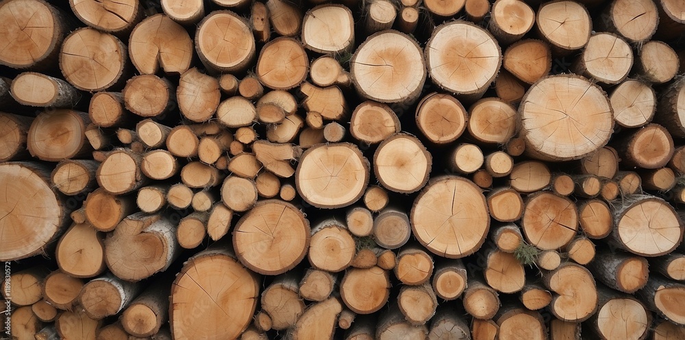 Natural pile of wood logs background arranged in a symmetrical stack. Highlighting organic patterns. Perfect for industrial and decorative use Natural pile of wood logs background arranged in a symmetrical stack. Highlighting organic patterns. Perfect for industrial and decorative use