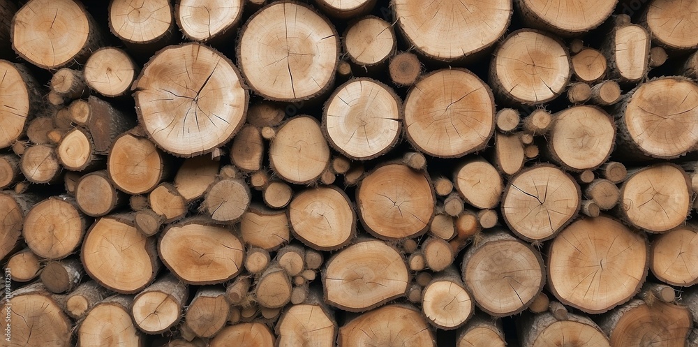 Natural pile of wood logs background arranged in a symmetrical stack. Highlighting organic patterns. Perfect for industrial and decorative use Natural pile of wood logs background arranged in a symmetrical stack. Highlighting organic patterns. Perfect for industrial and decorative use