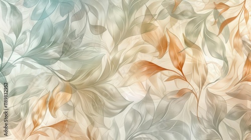 A soft, abstract design featuring flowing leaves in muted colors, ideal for backgrounds or wallpapers.