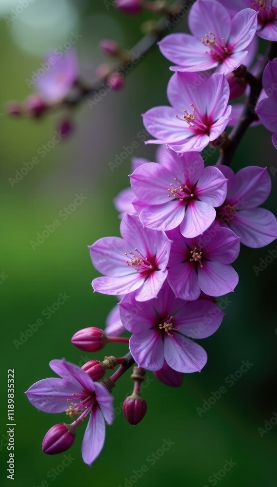 Delicate purple flowers bloom on Crepe Myrtle branches, garden, garden, crepe myrtle Delicate purple flowers bloom on Crepe Myrtle branches, garden, garden, crepe myrtle