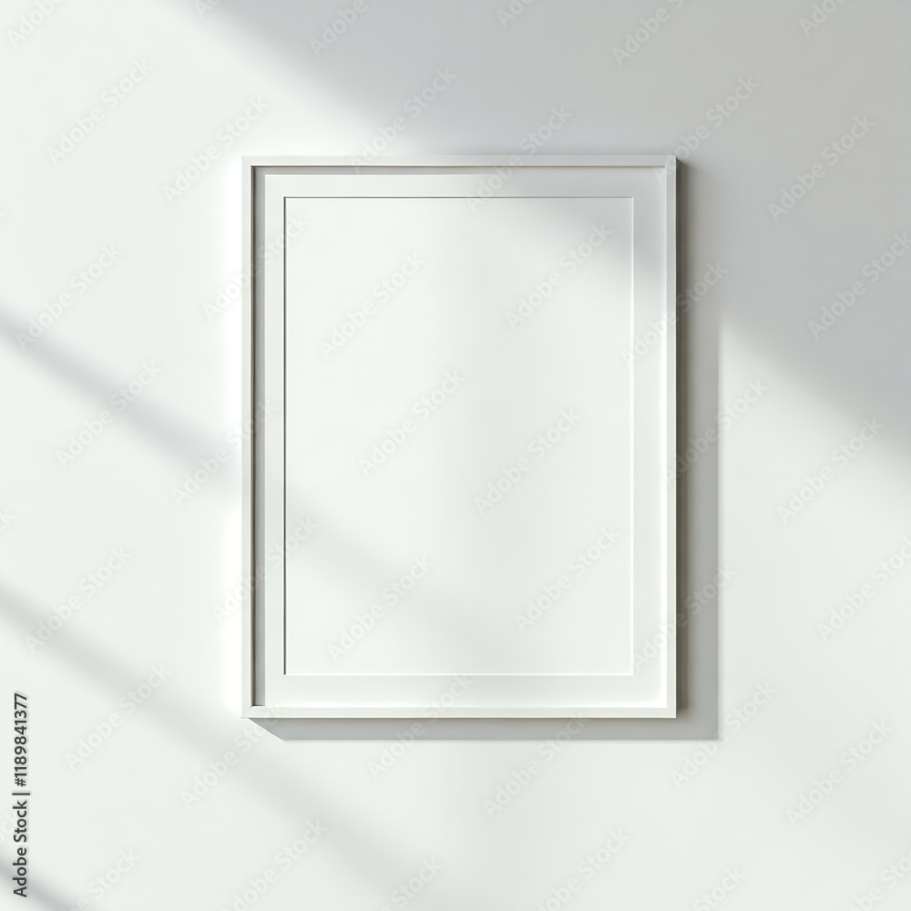 Empty White Frame Against a Light Background