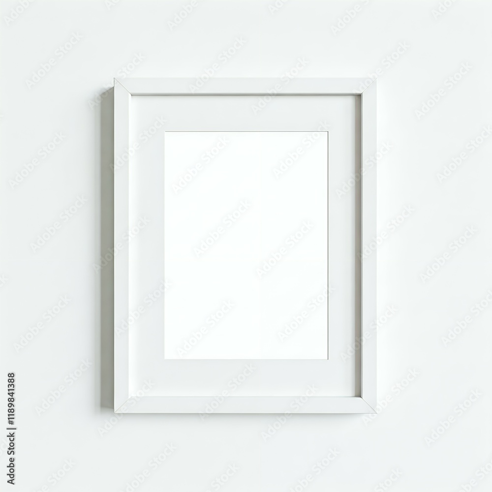 Empty White Frame Against a Light Background Empty White Frame Against a Light Background