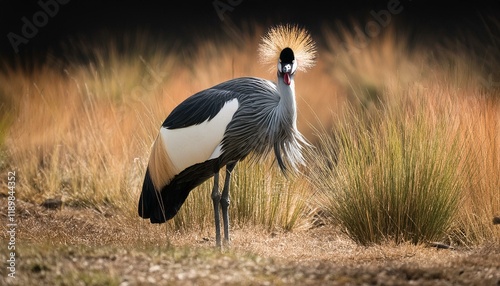 grey crowned crane photo