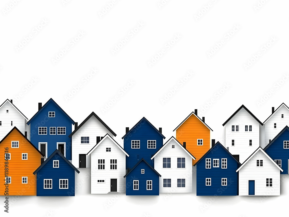 Colorful Houses Illustration Colorful Houses Illustration