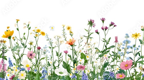 Vibrant Wildflowers Blooming In A Summer Meadow
