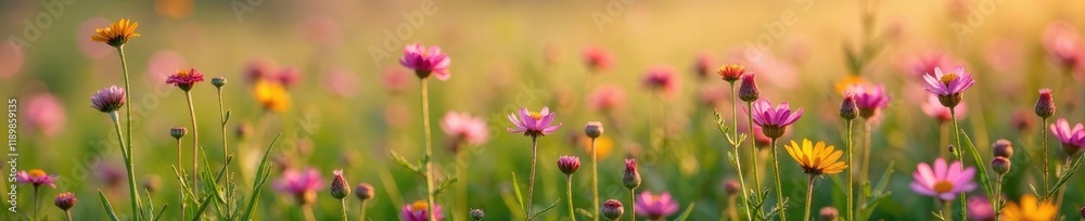 Wild sainfoin flowers in pink grassland with yellow centers, meadow grasses, blooms, flowers of meadows Wild sainfoin flowers in pink grassland with yellow centers, meadow grasses, blooms, flowers of meadows