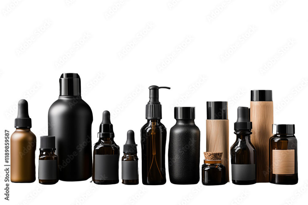 a various body care products such as bottles isolated on a transparent background a various body care products such as bottles isolated on a transparent background