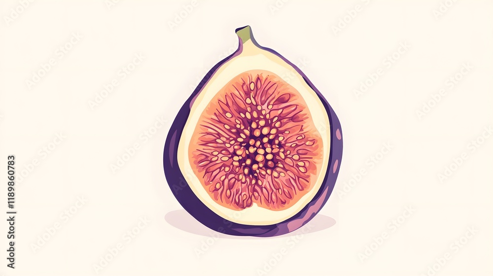 A Halved Fig Shows Its Interior Detail A Halved Fig Shows Its Interior Detail