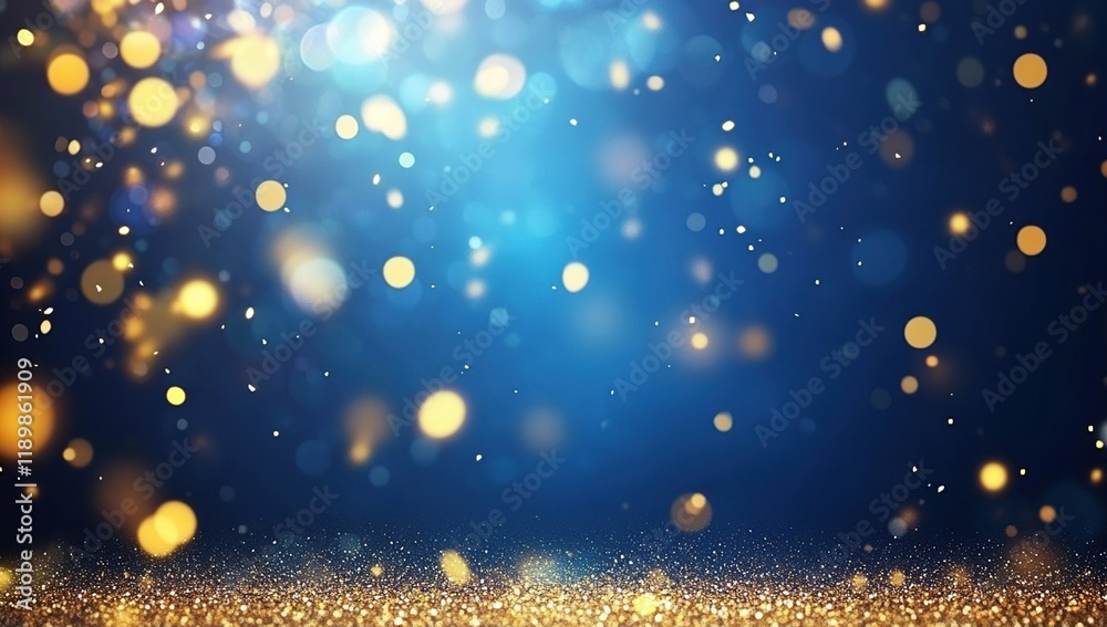 Golden Glitter Sparkles with Bokeh Background for Holidays Celebration Design Golden Glitter Sparkles with Bokeh Background for Holidays Celebration Design