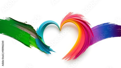 3d Brushstroke different color gradient texture brush png transparent background