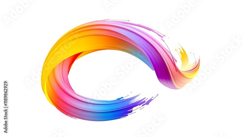 3d Brushstroke different color gradient texture brush png transparent background