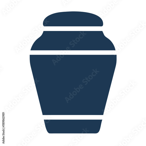 Funeral Urn Icon with Ashes Representing Cremation 
