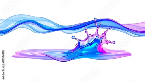 3d Brushstroke different color gradient texture brush png transparent background