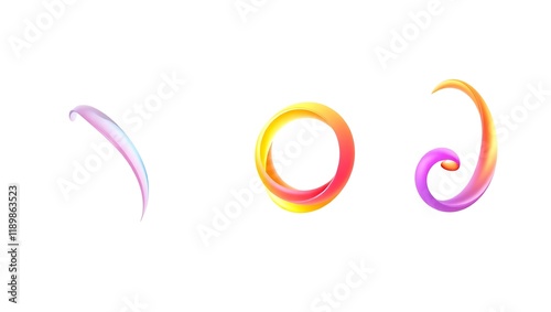 3d Brushstroke different color gradient texture brush png transparent background