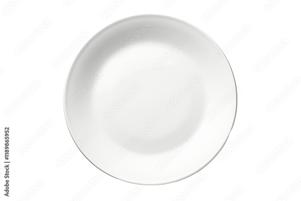 White plastic round plate, isolated on transparent background White plastic round plate, isolated on transparent background