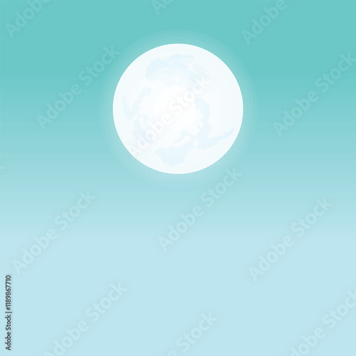 Full moon in a clear blue sky.