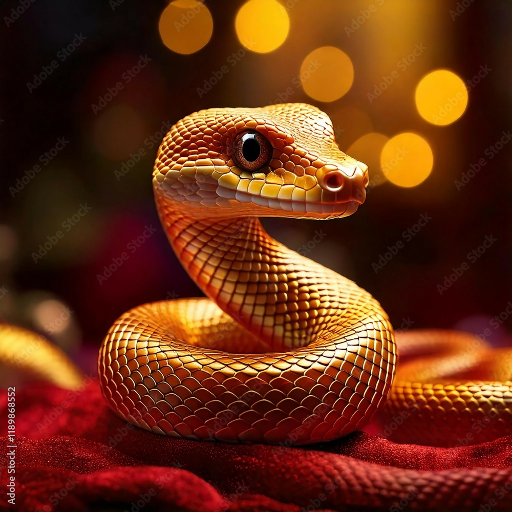 Fototapeta premium Happy Chinese New Year poster with snake illustration