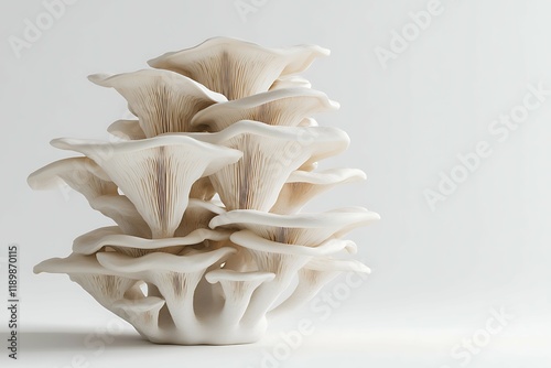 Oyster mushrooms on a white background photo