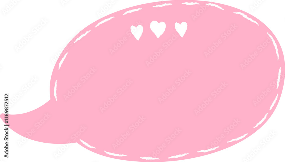 Hand Drawn Speech Bubble With Hearts Hand Drawn Speech Bubble With Hearts