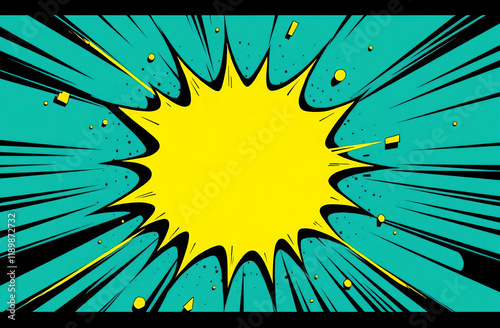 blank explosion colorful retro comic style, pop art style	