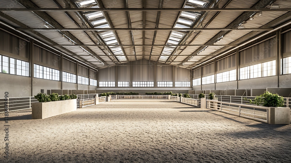 Indoor Riding Arena with Natural Lighting Indoor Riding Arena with Natural Lighting