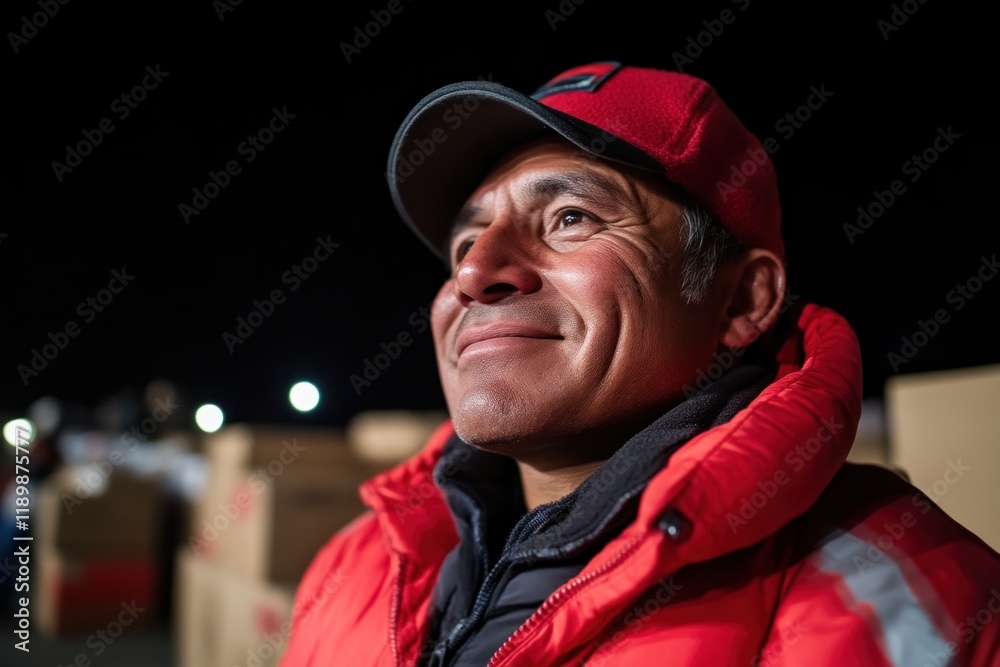 Obraz premium Celebrating resilience humanitarian efforts nighttime portrait urban environment close-up community spirit