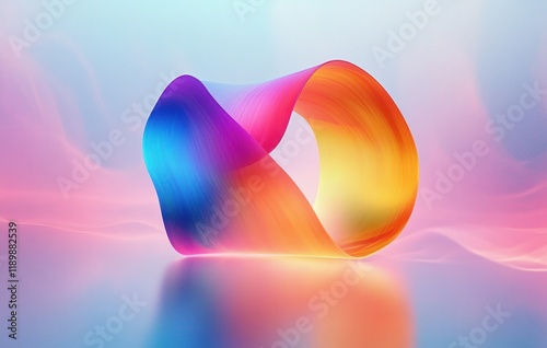 AI Copilot 3D Logo Design with Modern Minimalist Abstract Style and Rainbow Gradient