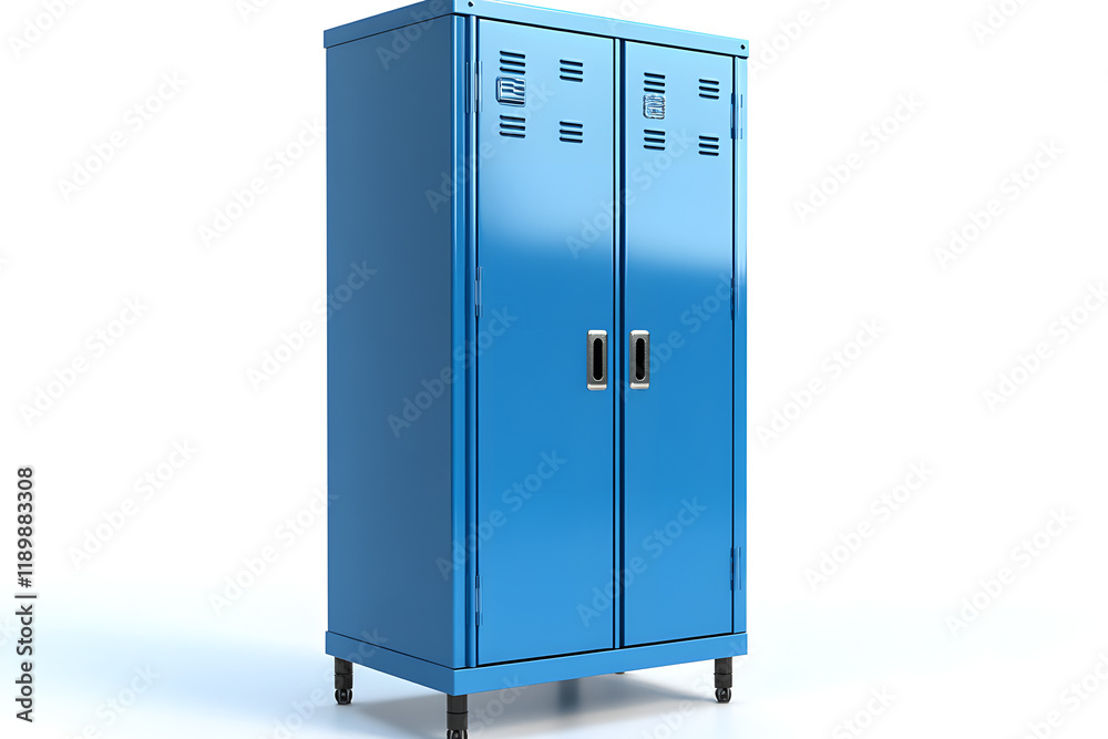 Blue Metal Locker on Wheels: Storage Solutions Blue Metal Locker on Wheels: Storage Solutions