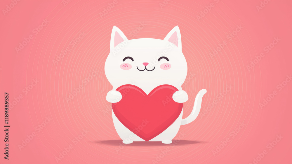 Cat heart, A cute cat holds a big heart and smiles in this high-fidelity image, perfect for expressing love and joy in various projects. Cat heart, A cute cat holds a big heart and smiles in this high-fidelity image, perfect for expressing love and joy in various projects.