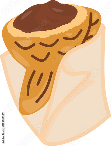 illustration of Wrapped Taiyaki with Chocolate Filling