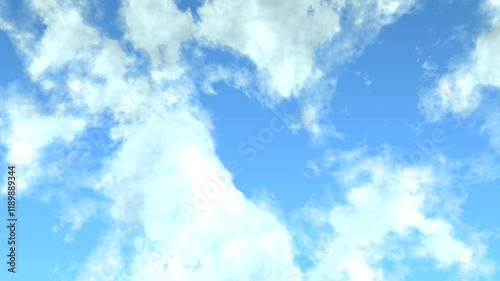 Dynamic Moving Clouds in Clear Blue Sky
