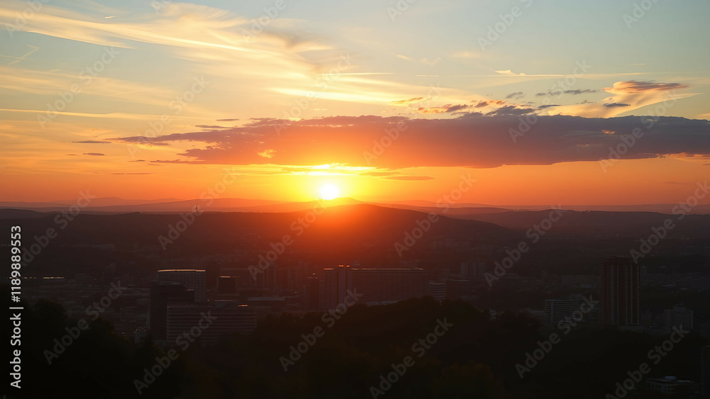 Fototapeta premium sunset in the city